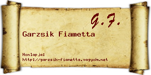 Garzsik Fiametta névjegykártya